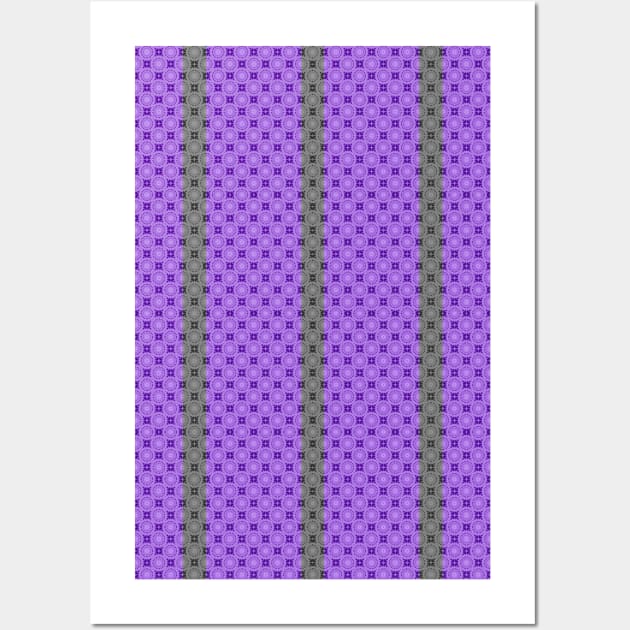 Purple Ring Pattern with Gray Stripes Wall Art by Amanda1775